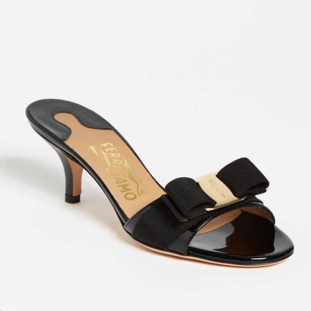 Salvatore Ferragamo Glory Bow Slide Mule Sandal